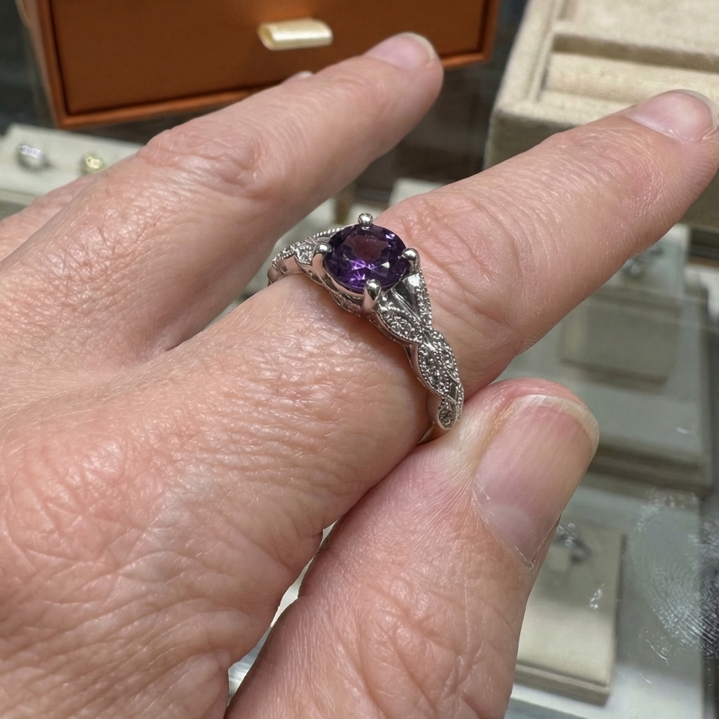 Amelys Farn Ring | Weissgold
