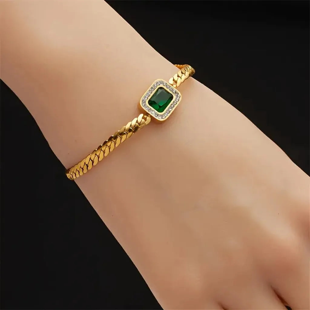 Armband Joanna Grün mit Smaragd