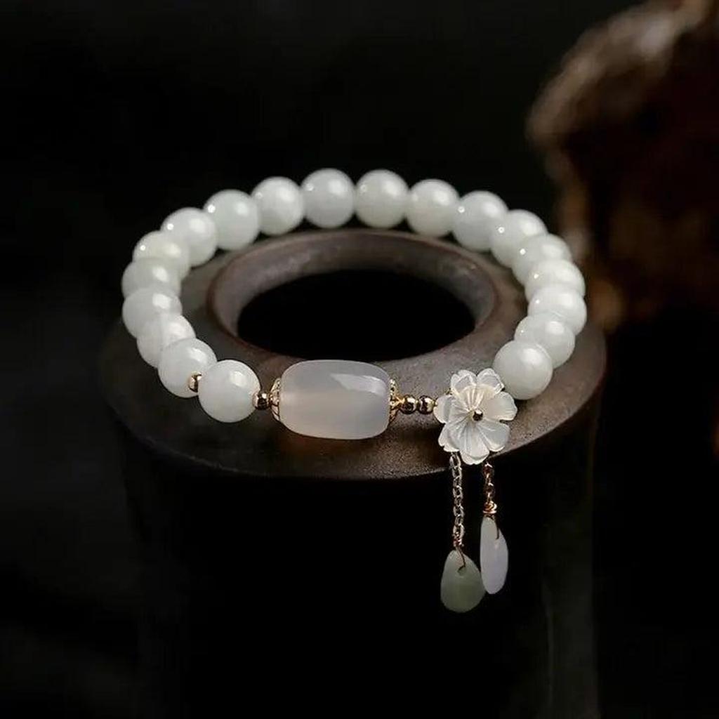 Armband aus Aquamarin mit Perlen