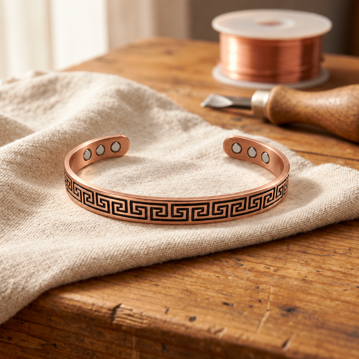 Kupferarmband Mäander