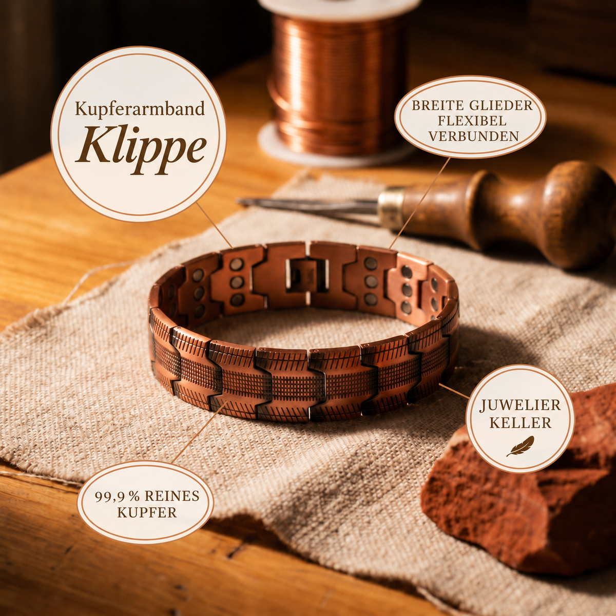 Kupferarmband Klippe
