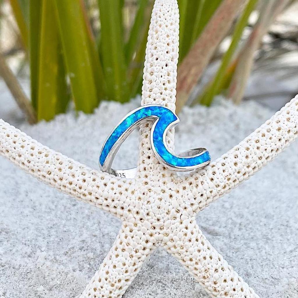 Ring Meer in Opal und Weissgold