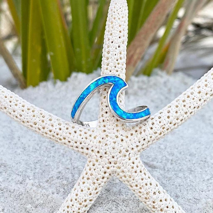 Ring Meer in Opal und Weissgold