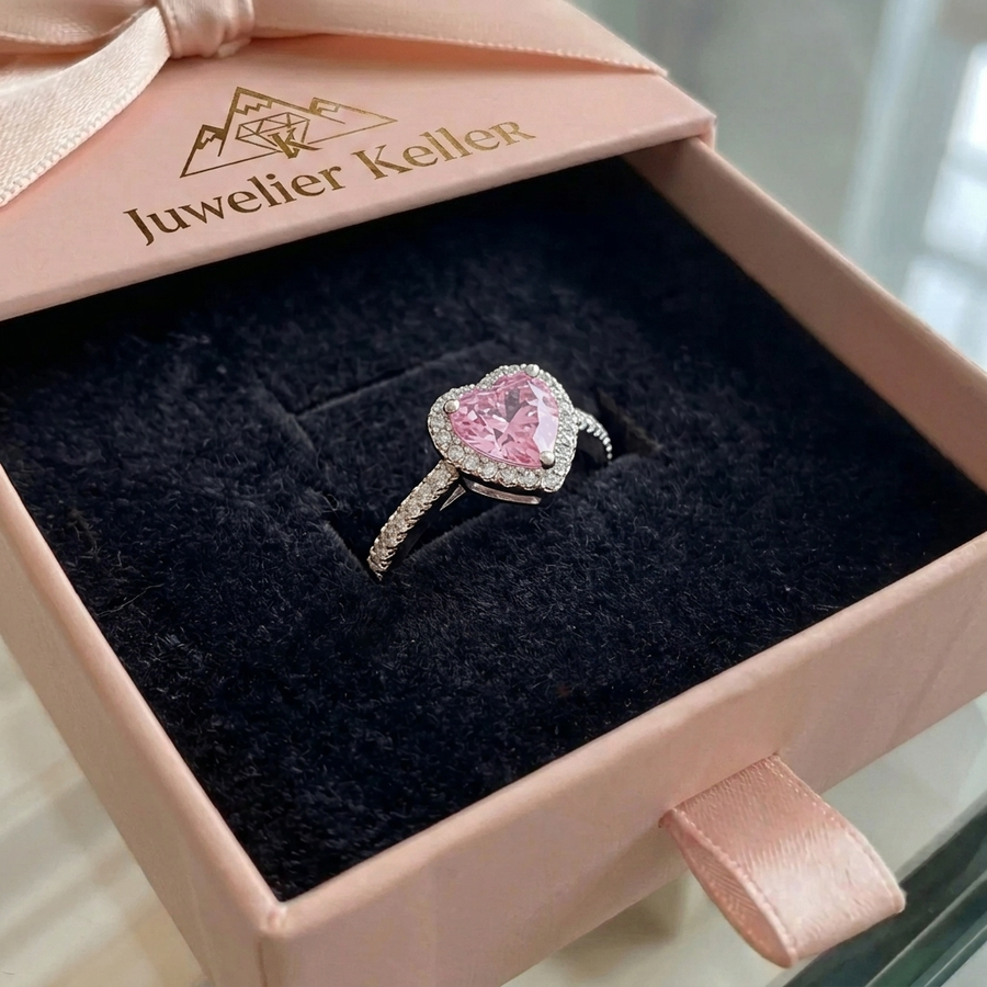 Rosekiss Herzring | Weissgold