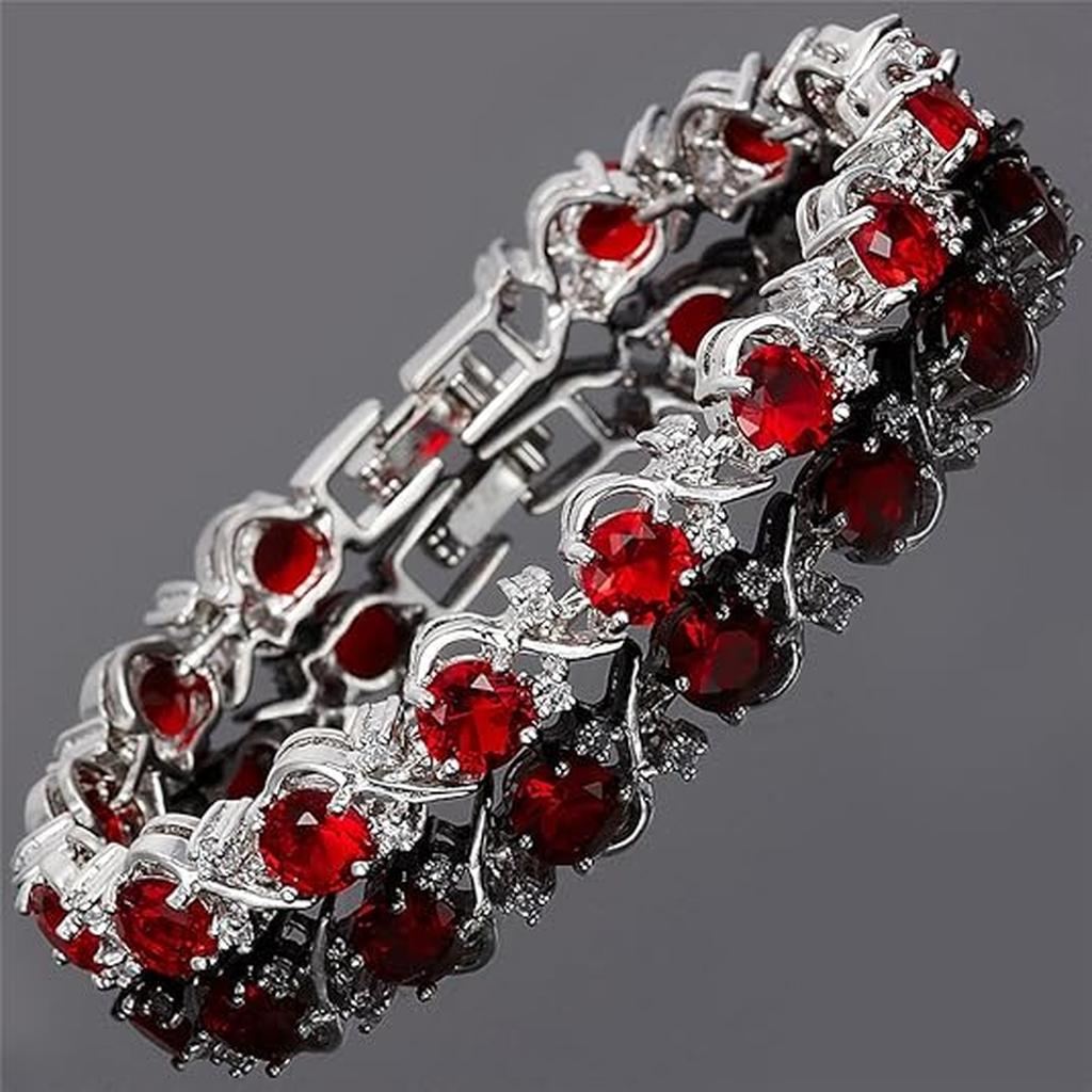 Rubinranken-Tennisarmband | Weissgold