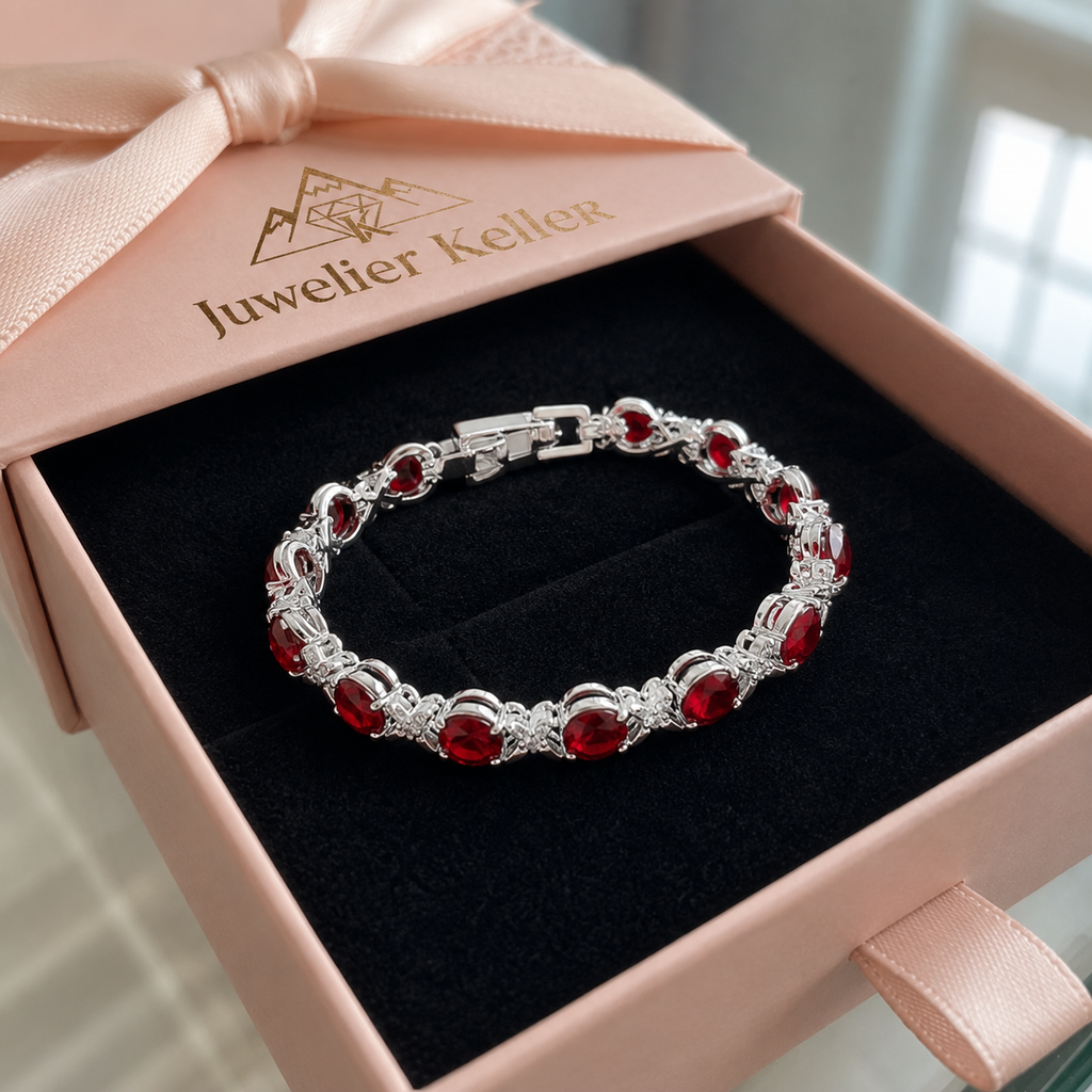 Rubinranken-Tennisarmband | Weissgold