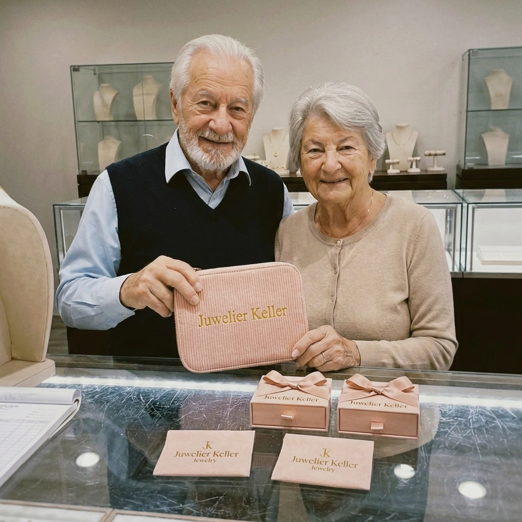 Rosen-Halo-Halskette in Rosa | Weissgold