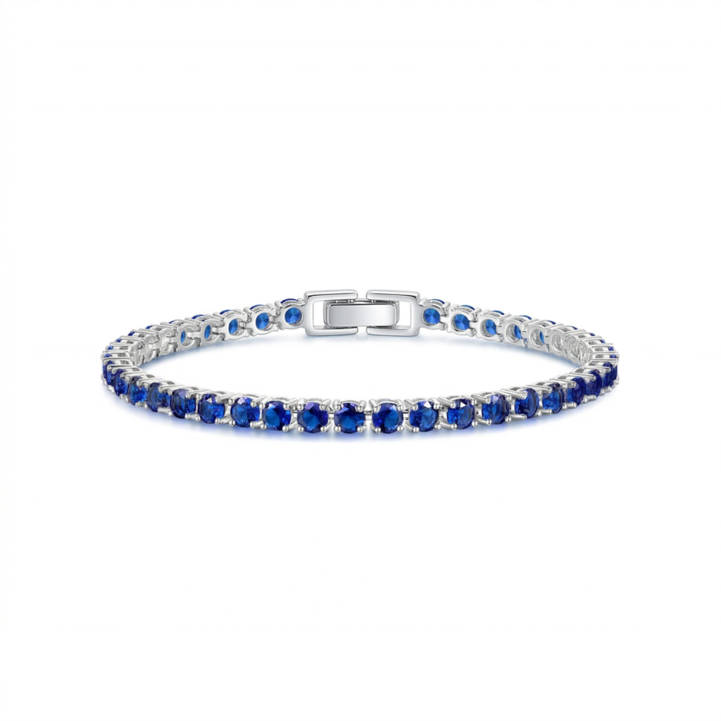 Saphir-Tennisarmband | Weissgold