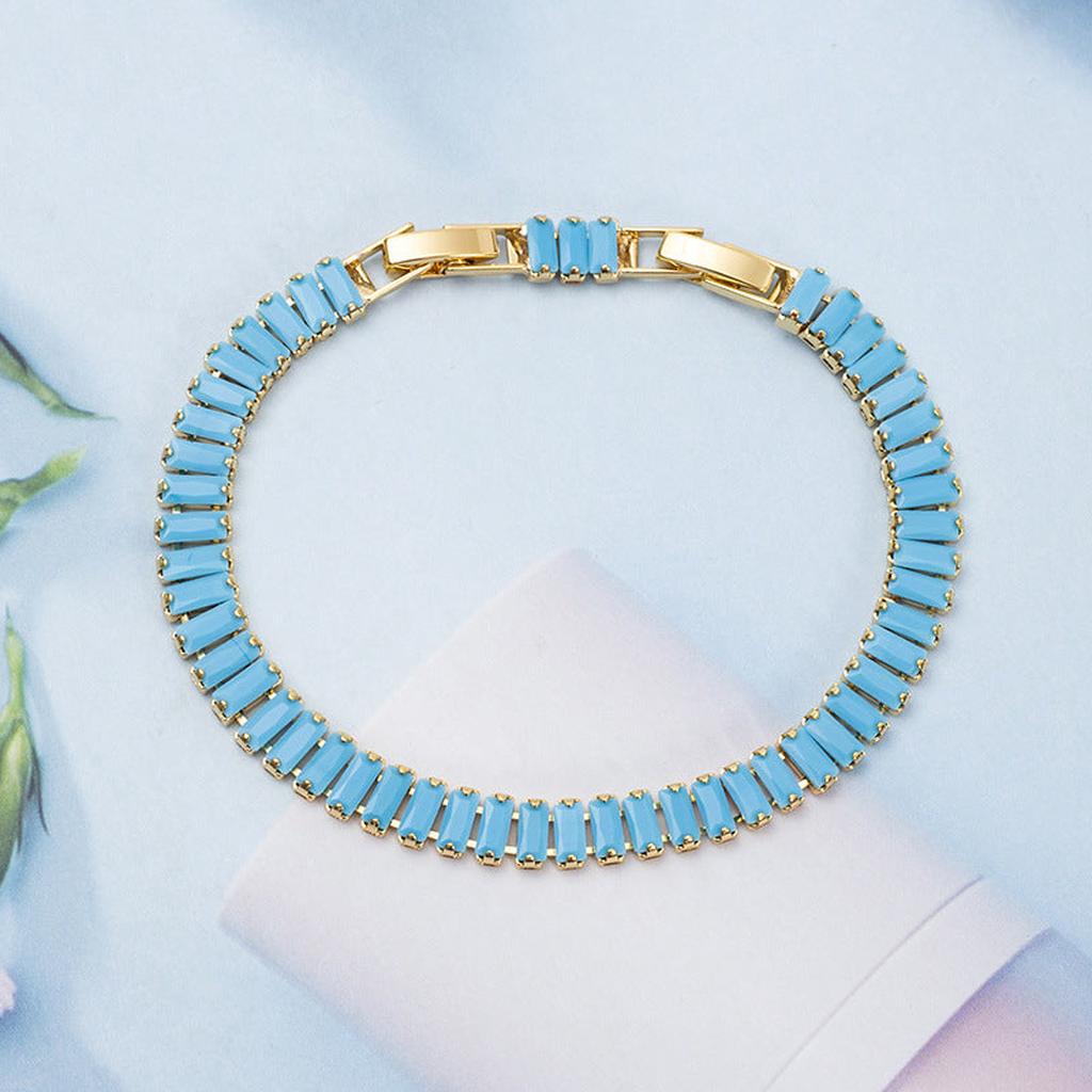 Türkis Vertéa Tennisarmband | Gold