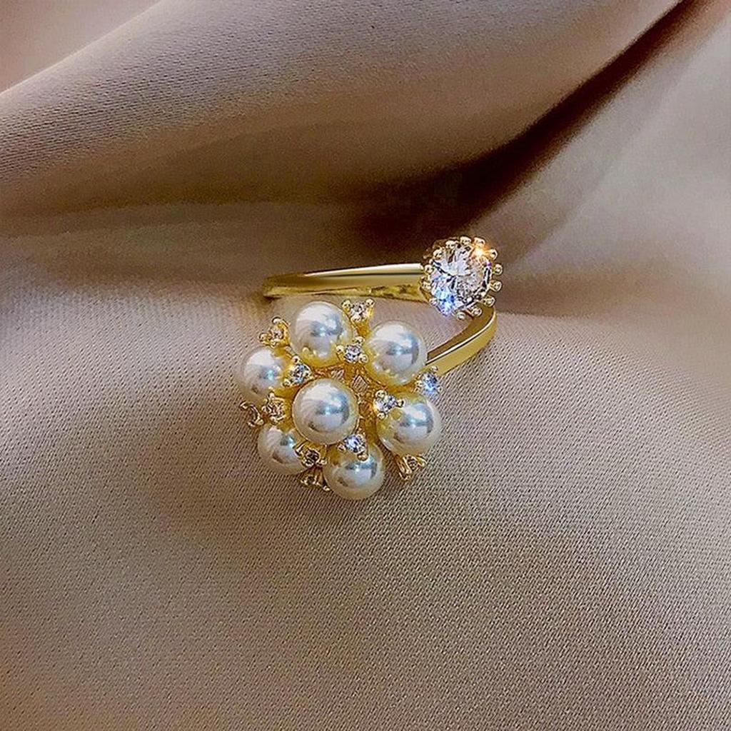Verstellbarer Ring mit niedlichen Perlen