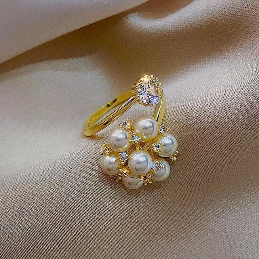 Verstellbarer Ring mit niedlichen Perlen