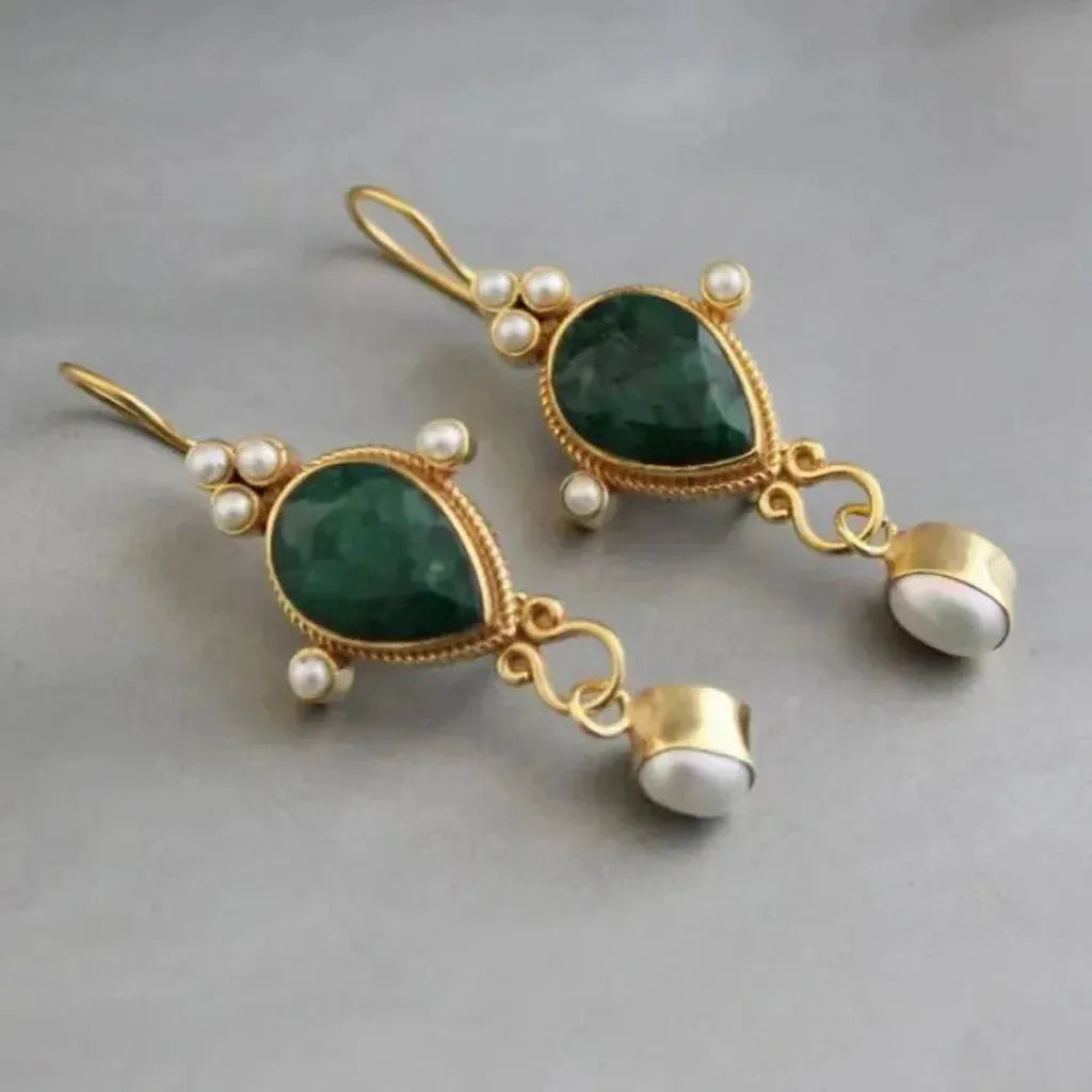 Vintage-Ohrringe mit Rubin und Margarite