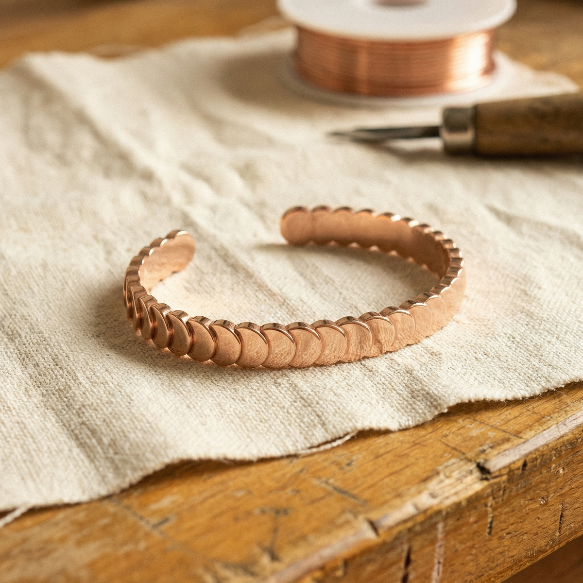 Kupferarmband Gezeiten