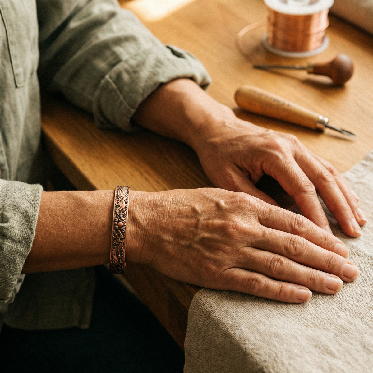 Kupferarmband Erde