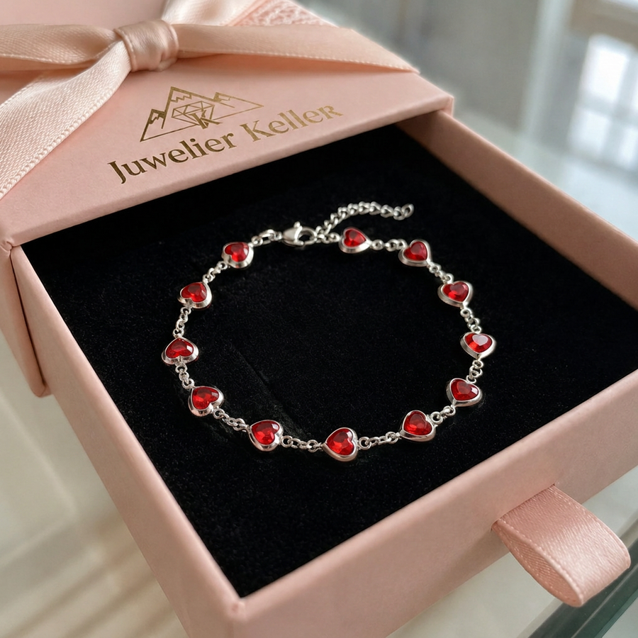 Ophelyra Garnetelle-Armband | Weissgold