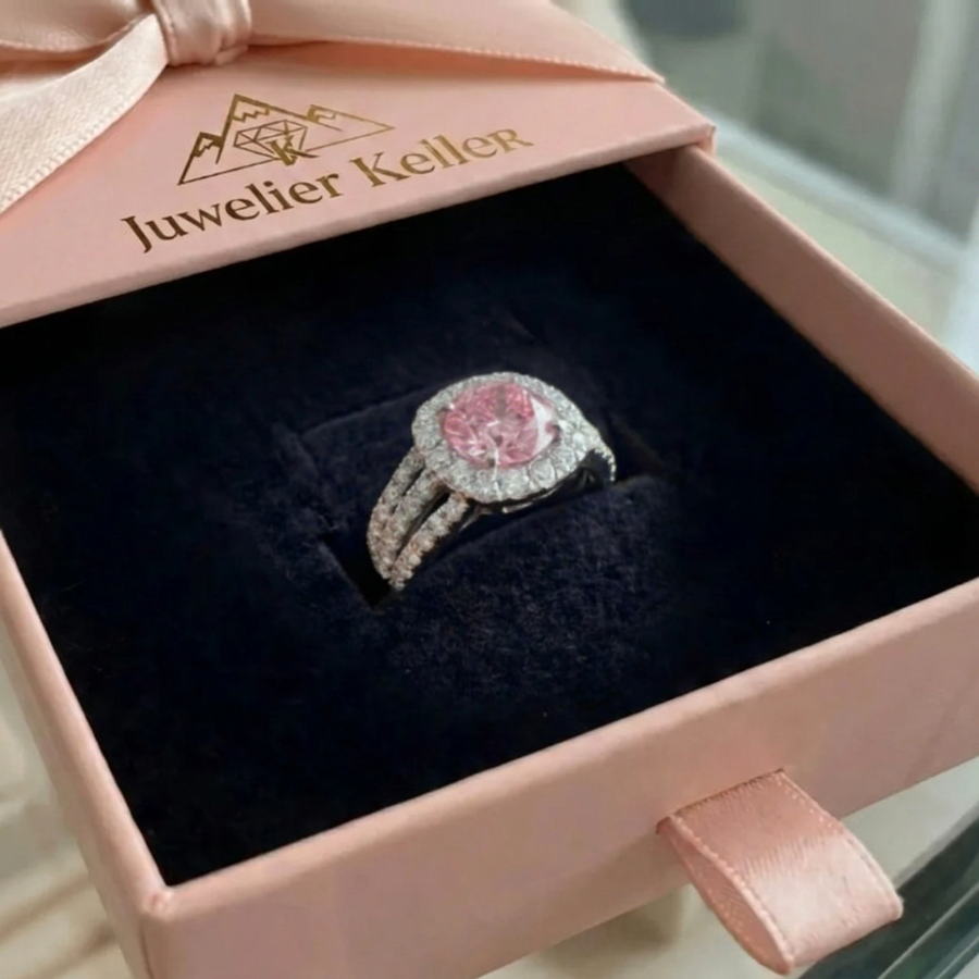 Ring mit Kranz aus Roségold und Weissgold